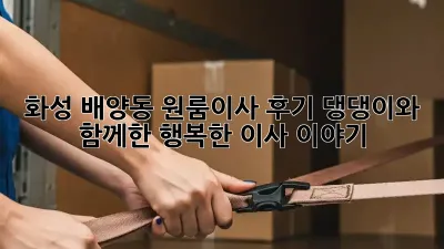 화성 배양동 원룸이사 후기: 댕댕이와 함께한 행복한 이사 이야기