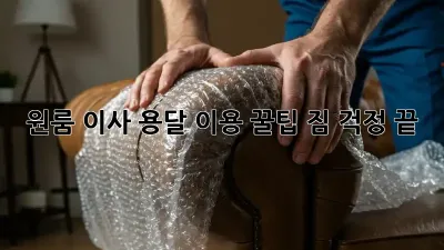 원룸 이사, 용달 이용 꿀팁! 짐 걱정 끝!